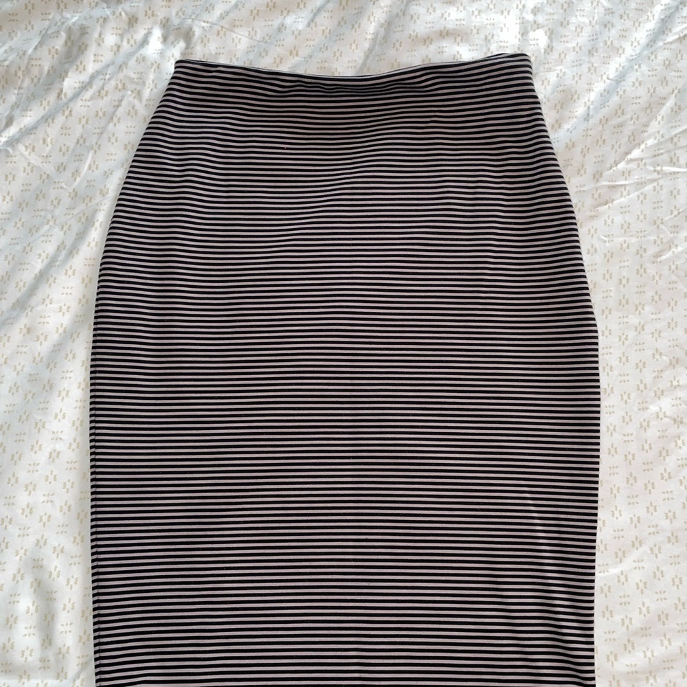 Black and White Striped Skirt
